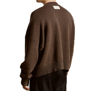 Pull en maille respirant et chaud pour homme, surdimensionné, 300g, anti-froissement, en laine fine, col rond, hiver, personnalisable, ODM/OEM - Product Image 4