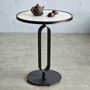 Mesa de Centro Redonda AUDI de Estilo Rústico Moderno Hecha a Mano con Tapa de Cerámica y Patas de Hierro para Sala de Estar CFD68150 - Product Image 5