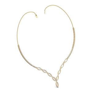 925 Sterling Silver Evergreen Leaf Diamond Necklace from India Nature Motif | cadeau saint valentin pour elle - Product Image 2