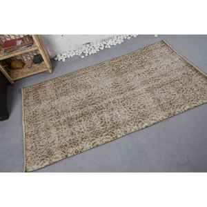 Classic Beige <b>Red</b> Large Area Turkish Floral <b>Wool</b> Rug 3.3 X 6.1ft 10mm Abstract Rectangular Shape Latex for Hallway Room - Product Image 2