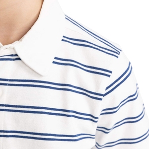 Polo rayé à manches courtes pour garçons, haut à col pour enfants, polyester et élasthanne, écologique, séchage rapide, tricot décontracté, couleurs personnalisées - Product Image 6