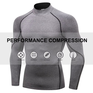 Chemise de course à col roulé à compression pour hommes, haut de fitness élastique à séchage rapide, vêtements de sport athlétiques pour entraînement sportif - Product Image 4