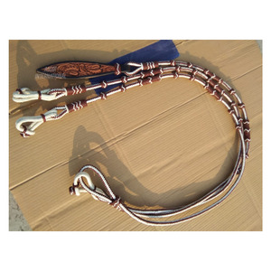 บังเหียนขี่ม้าหนังสไตล์ตะวันตกแบบถักมืออุปกรณ์ขี่ม้า - Product Image 6