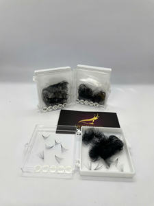 Ultra Black 10D Premade Fans Eyelash Extensions 0.05mm C D Curl Flat Base <b>Volume</b> <b>Lashes</b> Custom Logo <b>Lash</b> Packaging - Product Image 4