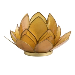 Vintage Natural Capiz Shell Lotus Flower <b>Candle</b> Holder Handmade Pink & Purple <b>Tea</b> Light Votive Stand For Wedding & Home Decor - Product Image 2