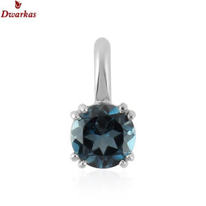 Bijoux raffinés au design attrayant, pendentif en argent sterling 925 avec pierre de topaze bleue naturelle, en stock, vente en gros à bas prix - Product Image 1