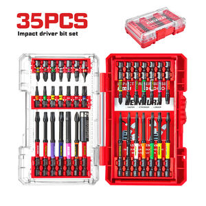 Juego de Destornilladores de Impacto Industriales GEINXURN de 35 Piezas, 25/50/75mm, Portapuntas de 75mm para Bricolaje, Codificado por Colores, Puntas PH SQ TX SL8, Envío Rápido - Product Image 1