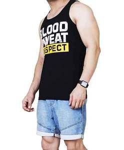 Vente en gros de maillots de corps personnalisés de musculation en coton noir sans couture pour hommes, gilets pour débardeurs de gym avec string pour hommes - Product Image 6