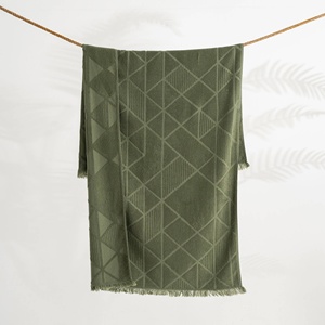 ผ้าขนหนูอาบน้ำแบบเทอร์รี่สไตล์ตุรกี Stonewash ลายเพชร 3 สี - Product Image 1