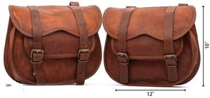 Alforjas de sillín de bicicleta de cuero genuino marrón personalizables Bolsas de viaje de lona vintage Características deportivas personalizadas para viajes de dulces - Product Image 3