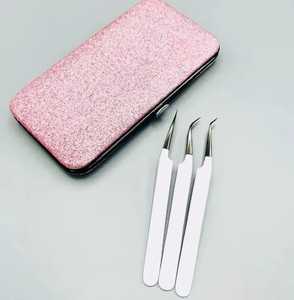 Pinzas duraderas de precisión con diseño de gatito recubierto de papel, colección de etiquetas privadas, pinzas de pestañas de acero inoxidable, extensión de pestañas - Product Image 1