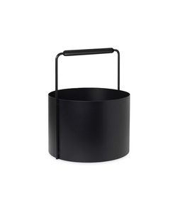 Cubo decorativo de carbón de hierro con estilo victoriano tradicional y acabado negro liso perfecto para uso doméstico rústico - Product Image 1