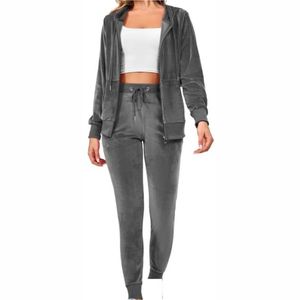 Conjunto Deportivo de Invierno Ligero y Ajustado para Mujer, Sudadera con Cierre y Pantalones Deportivos con Bolsillos Laterales, Talla y Color Personalizables - Product Image 3