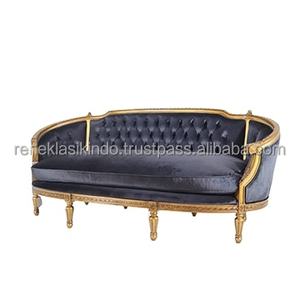 Série de canapés pour salon 5505, fabriqués en bois d'acajou avec des sièges en mousse épaisse et un tissu doux - Product Image 3