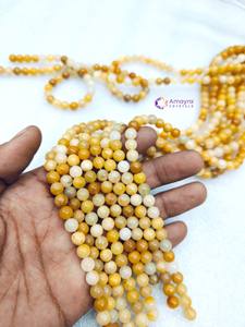Vente en gros 6 mm Jaune Aventurine Perle Brins Semi-Précieuse Agate Pierre Artisanat pour la Guérison Acheter en ligne sur Amayra Cristaux Inde - Product Image 3