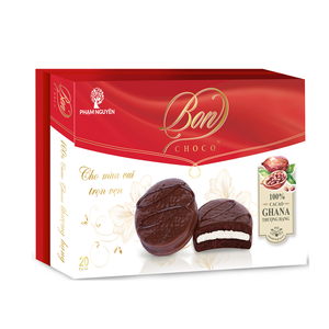 Biscuits ronds enrobés de chocolat et guimauve OEM du Vietnam, en vrac, 448g, durée de conservation de 12 mois, emballage en boîte et sac - Product Image 1