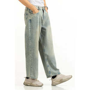 กางเกงยีนส์ทรงตรงหลวมสไตล์วินเทจฮิปฮอป ขากว้าง ผ้าฝ้ายแท้ 100% ซักแบบสโตนวอช รุ่น MN-JNS-SS25-004 สำหรับฤดูหนาว - Product Image 2