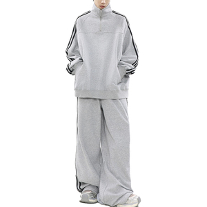 Chándal personalizado para hombre, conjunto de ropa de entrenamiento para correr, pantalones de chándal informales de pierna ancha y sudaderas con capucha, chándal para correr personalizado para hombre - Product Image 6