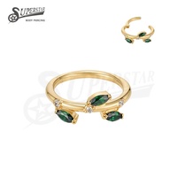 SUPERSTAR Anneau septum nez titane G23 charnière click, zircone ronde cœur fleur bijou piercing corps