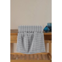 Serviette de toilette micro-coton premium Varol Wave Series 50x90cm, rayée, jacquard, brodée, motif carré tissé, douce pour la maison et les enfants