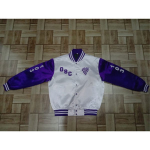 Chaquetas Varsity de Invierno Personalizadas al por Mayor, de Satén, Transpirables, con Cuello Alto de Lana, Logotipo Bordado, Patrón de Letras, Impermeables y Resistentes al Viento - Product Image 1