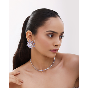 Rose Gold 18K Tanzanite <b>Pearl</b> Drop Hoop <b>Earrings</b> for Wedding Party Gift - Product Image 2