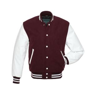 Veste universitaire de luxe sur mesure, corps en laine, manches en cuir, col montant, durable, de haute qualité, veste d'hiver, design populaire, style lettreman - Product Image 1