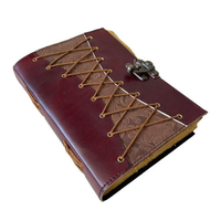 Carnet en cuir gaufré souple à spirale, avec aglets, motifs fleurs et animaux, fait main, reliure à feuilles coupées, pour croquis et dessins, pages vierges