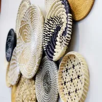 Lot de 13 paniers suspendus bohèmes en jonc de mer et bambou tressé, décoration intérieure, ensemble multi-pièces pour anniversaire et printemps