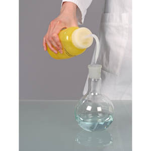 Bouteille de lavage ronde en plastique à col large avec impression pour liquides alimentaires et chimiques, usage en laboratoire - Burkle GmbH - Product Image 2