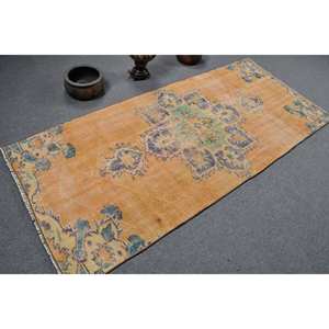 พรม7.7ft พื้นที่ขนาดใหญ่สีส้มสีน้ำเงินสไตล์วินเทจสไตล์ตุรกีสี่เหลี่ยมผืนผ้าเย็บปะติดปะต่อกันดีไซน์นามธรรมผ้าขนสัตว์หญ้าทะเลลาเท็กซ์สำหรับห้องโถง - Product Image 2