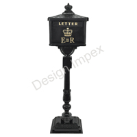 Boîte aux lettres en fonte de style vintage, support peint en rouge, boîte aux lettres en métal de qualité supérieure, support à collectionner, prix de vente chaud