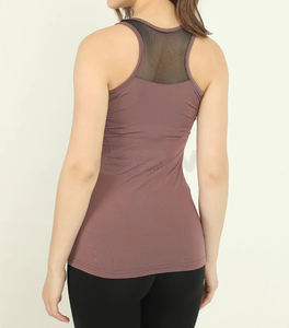 Débardeur extensible pour femme Chemise sans manches en tissu spandex à quatre voies Design Slim Fit évacuant l'humidité et confortable pour le yoga - Product Image 4