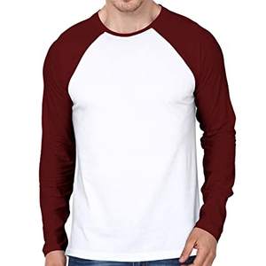 Personnalisé Propre Logo Hommes de Haute Qualité Coton Polyester Imprimé à Manches Longues Raglan T-Shirt OEM Personnalisé - Product Image 1