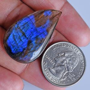 Cabochon en labradorite bleue véritable, taille 35x21x6 mm, pierre chatoyante bleue pour la création de bijoux, pierre précieuse brute, polissage lisse, pierre de guérison - Product Image 6