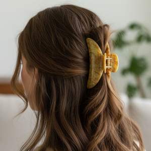 Pince à cheveux en acétate acrylique style coréen pour cheveux longs vert jaune - Product Image 2