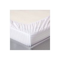 Parure de lit de luxe en coton satiné blanc - 4 pièces (drap-housse, couvre-lit, housse de couette, couettes) pour hôtel/petit-déjeuner, emballée dans un sac