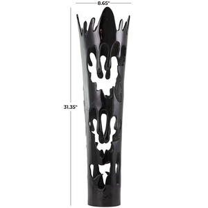 Vase à fleurs en aluminium au design classique moderne pour la décoration de la maison, mariage et table, vase à fleurs noir en aluminium - Product Image 5