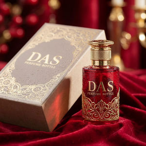 Flacon de parfum vide en verre rouge cramoisi opaque avec capuchon en alliage de zinc et base lestée, 30ml, 50ml, <span class=keywords><strong>100ml</strong></span>, avec boîte, pour revendeurs - Product Image 1