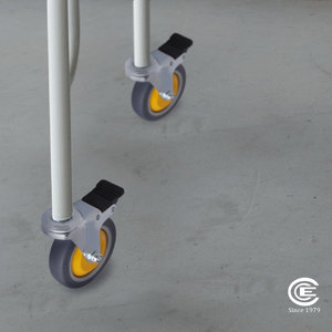 Roue de bricolage de 4 pouces avec tige filetée M12 en acier et roulettes en polypropylène frein avant-pour projets personnalisés - Product Image 5
