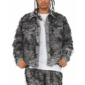 Wholesale Clothing Manufacturer <b>Men's</b> Distressed <b>Denim</b> <b>Jacket</b> Factory Made New Fashion <b>Men</b> <b>Denim</b> <b>Jacket</b> - Product Image 1