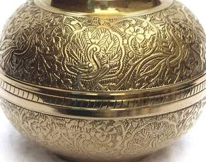 Vase décoratif en laiton moulé Vase à fleurs de table coulé rugueux Laiton antique et finition argentée Vase en métal décor à la maison - Product Image 3