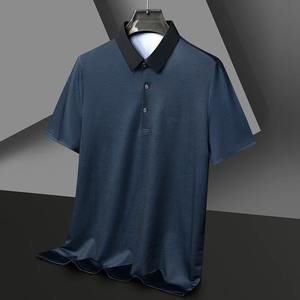 Moda de verano 2025, nueva camiseta de manga corta para hombre, camiseta POLO, ropa informal de negocios de tela con estampado de insignia, Top informal de verano - Product Image 3