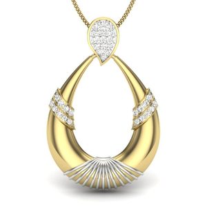 Ishi Diamantes 14K Oro Forma ovalada Laboratorio Cultivado Diamante Colgante - Product Image 1