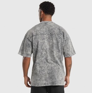 Camiseta lavada con ácido para hombre, ropa de Verano de la mejor calidad, cómoda, ajuste de gran tamaño, precio al por mayor, diseño informal con cuello redondo - Product Image 2