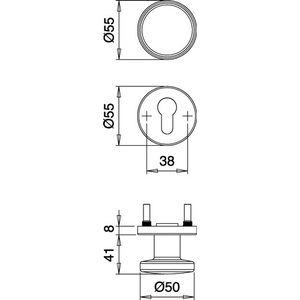 ชุดป้องกันไฟ K7/103อะลูมิเนียม F1 D/k สำหรับประตูหนา40-65มม. PZ ดินกลมซ้าย/ขวาสำหรับตู้เก็บของ - Product Image 4