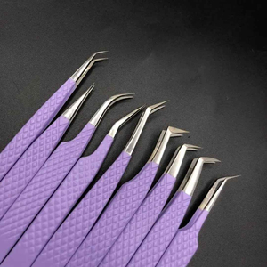 Ensemble de 9 pinces à épiler pour extensions de cils en acier inoxydable à pointe lisse, prix de gros, antistatiques, antimagnétiques, outils de précision serrés - Product Image 3