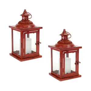 Linterna colgante de Metal con Kersene recubierto de rojo, estilo moderno, elegante, para decoración del hogar y Hotel - Product Image 1