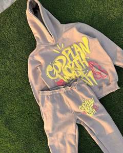 ชุดวอร์ม Y2K ใส่ได้ทั้งชายและหญิง | เสื้อมีฮู้ดและกางเกงจ็อกเกอร์โอเวอร์ไซส์ผู้ผลิตเครื่องแต่งกายแนวสตรีทเรโทรขายส่ง - Product Image 4