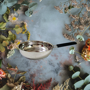 VKL Poêle à frire métallique en acier inoxydable à fond sandwich Marmite et poêle de cuisine Marmite de cuisson 23 cm adaptée à l'induction - Product Image 2